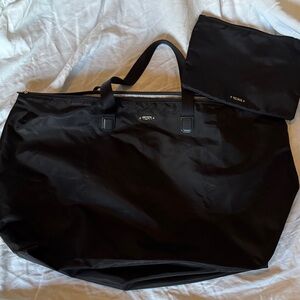 Tumi Black Duffel Bag with Pouch